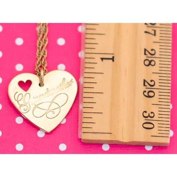 Vintage "I Love You' Gold Tone Heart Necklace by Avon 20 inch - P15 - Picture 4 of 4